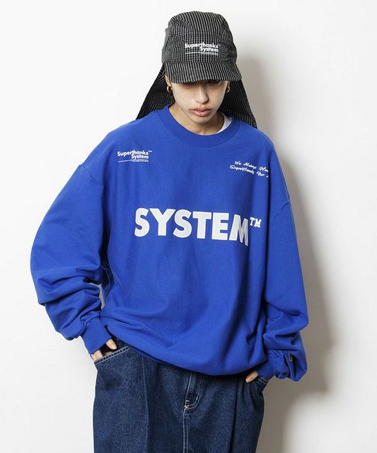 SUPERTHANKS (スーパーサンクス) - SYSTEM LOGO PRINT CREWNECK BIC